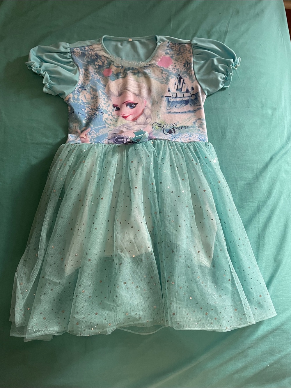 Frozen Elsa Sparkle Tulle Dress - Light Aqua